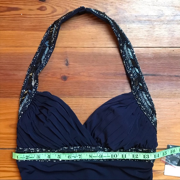 JS Boutique Navy Sequin Halter Gown, NWT, 4 - Picture 4 of 16